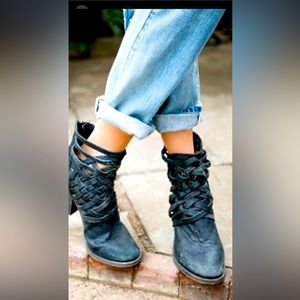 Free People Black Ankle Boots